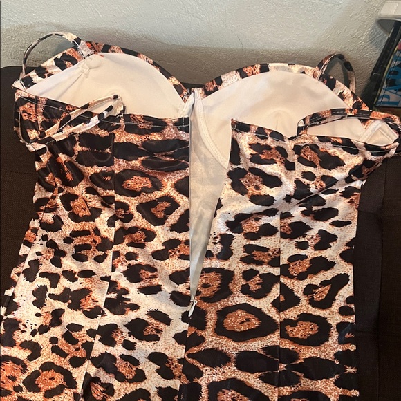 # 0714 + Leopard Print Spaghetti Strap Dress W/ WHT - Picture 6 of 6